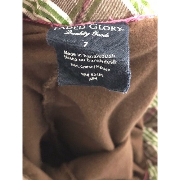 Faded Glory Girls Size 7 Above The Knee Plaid Skirt with Shorts Skort - Picture 5 of 5